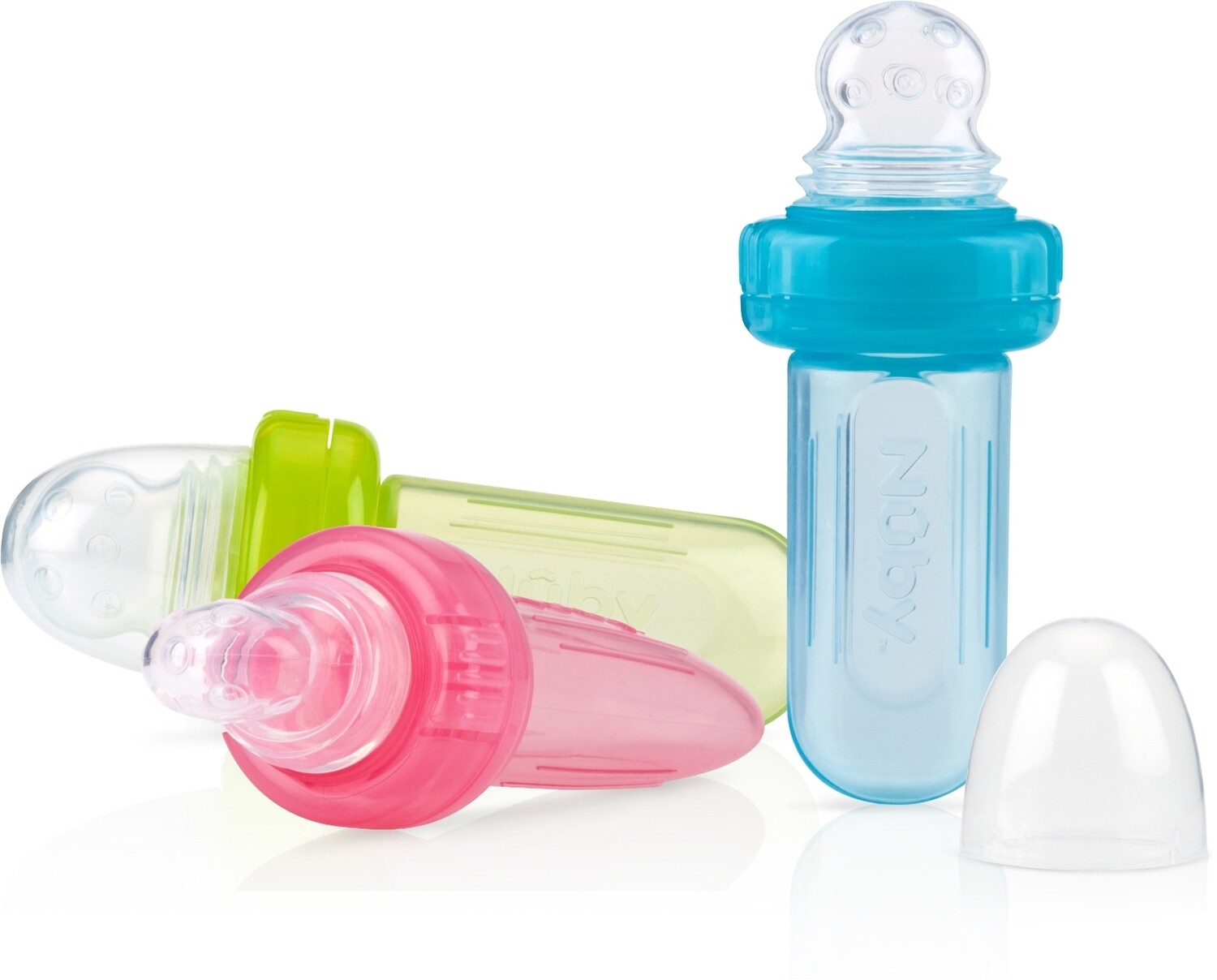 . Case of [12] Nuby? EZ Squee-Z Self Feeding Baby Food Dispensers - Silicone .