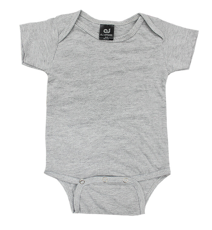 . Case of [12] Baby Bodysuits - Grey, Medium .