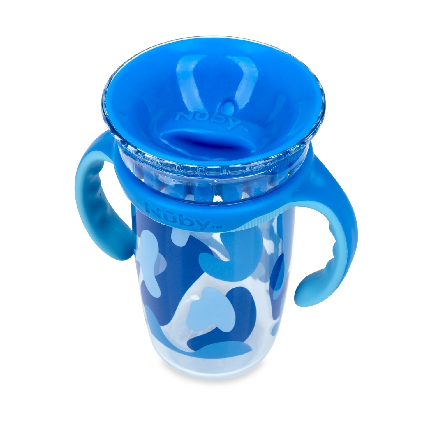 . Case of [48] Nuby 2 Stage Drinking Cups - 360 Edge Rim, Blue .