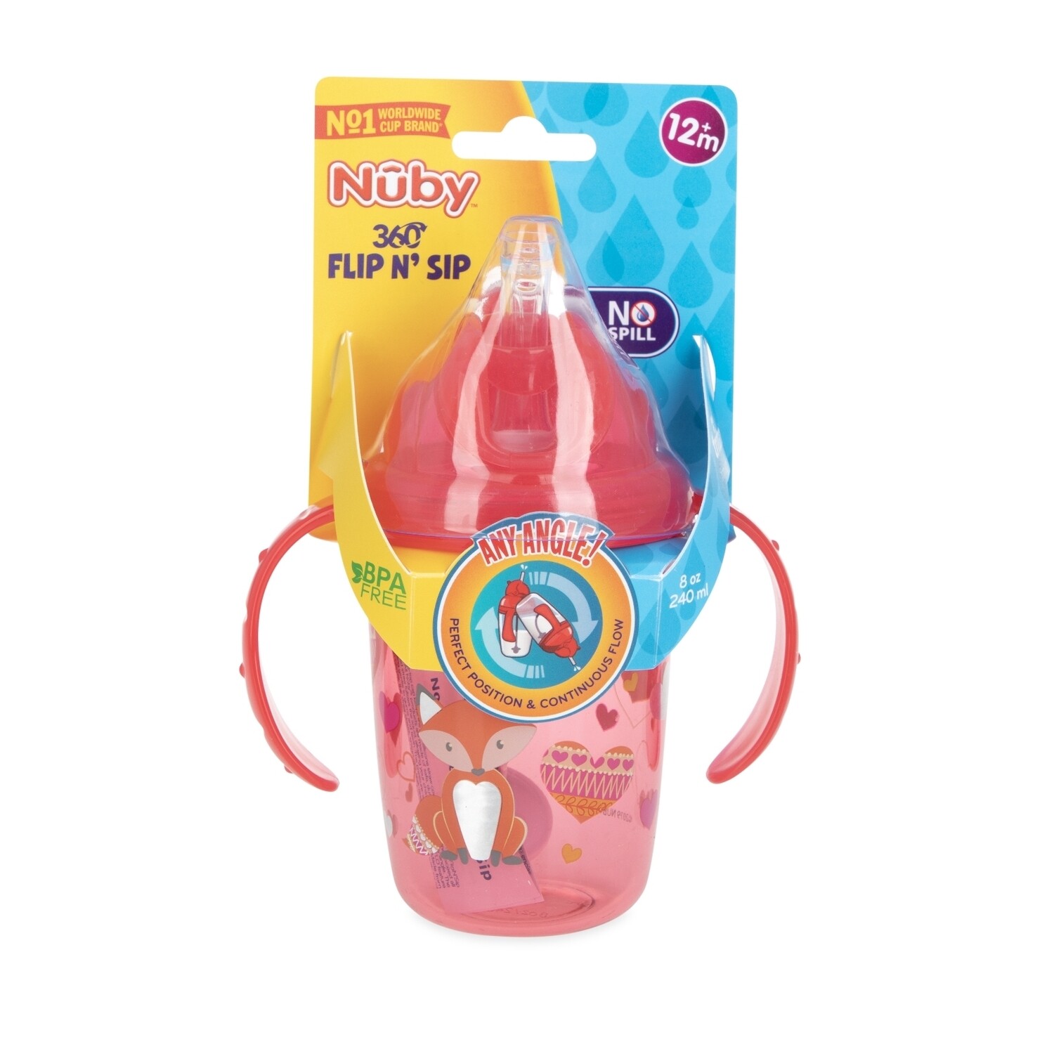 . Case of [24] Nuby Sip Cups - 8 oz. Assorted Colors .