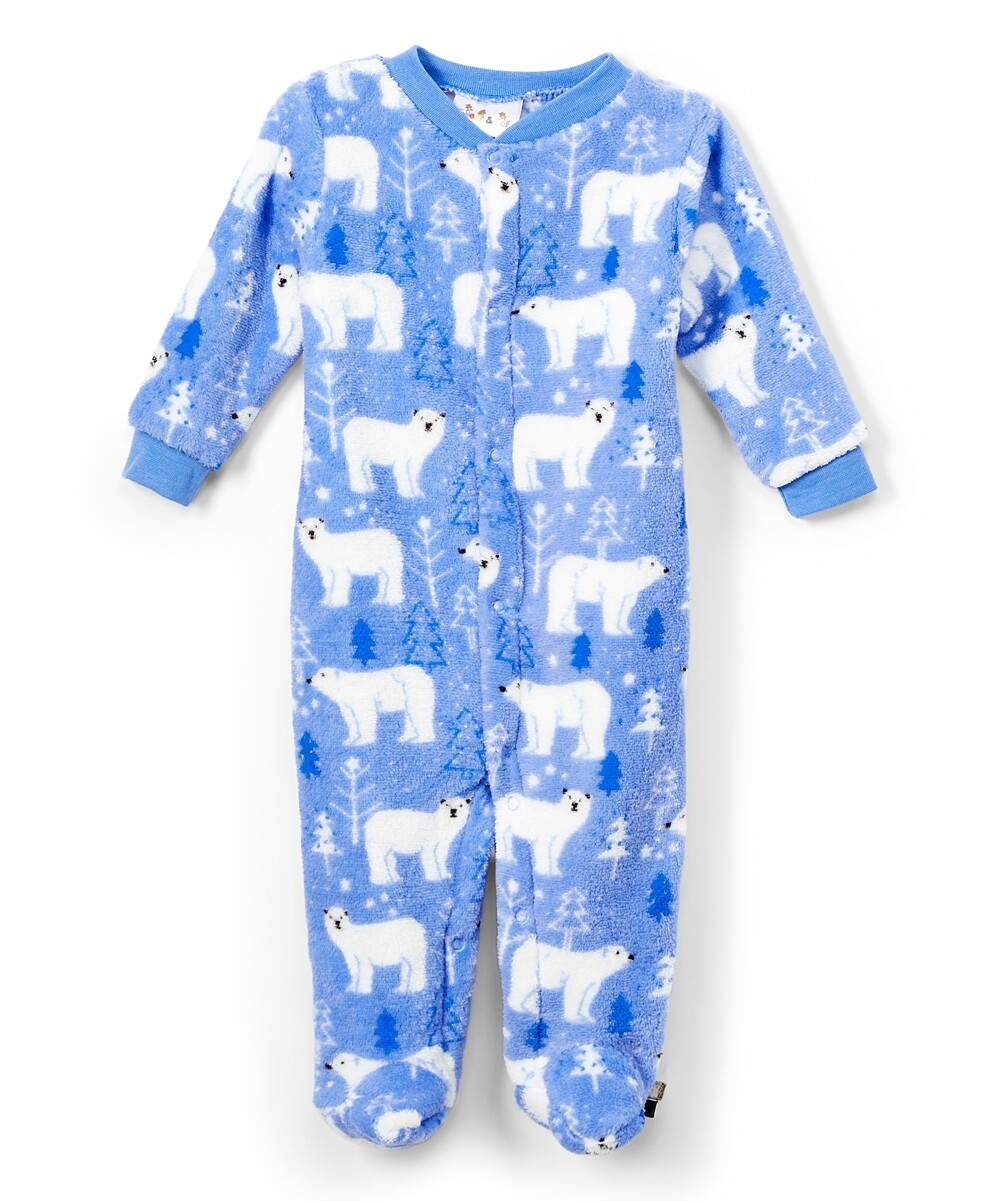 . Case of [24] Baby Boy's Fleece Footie Pajamas- Bears, 0/3M-6/9M .