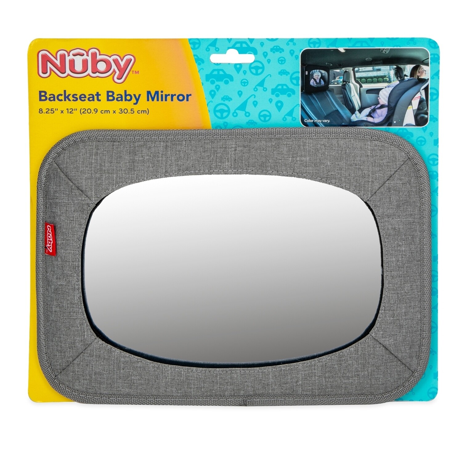 . Case of [24] Nuby Shatterproof Backseat Baby Mirrors - Grey, Rear Facing .