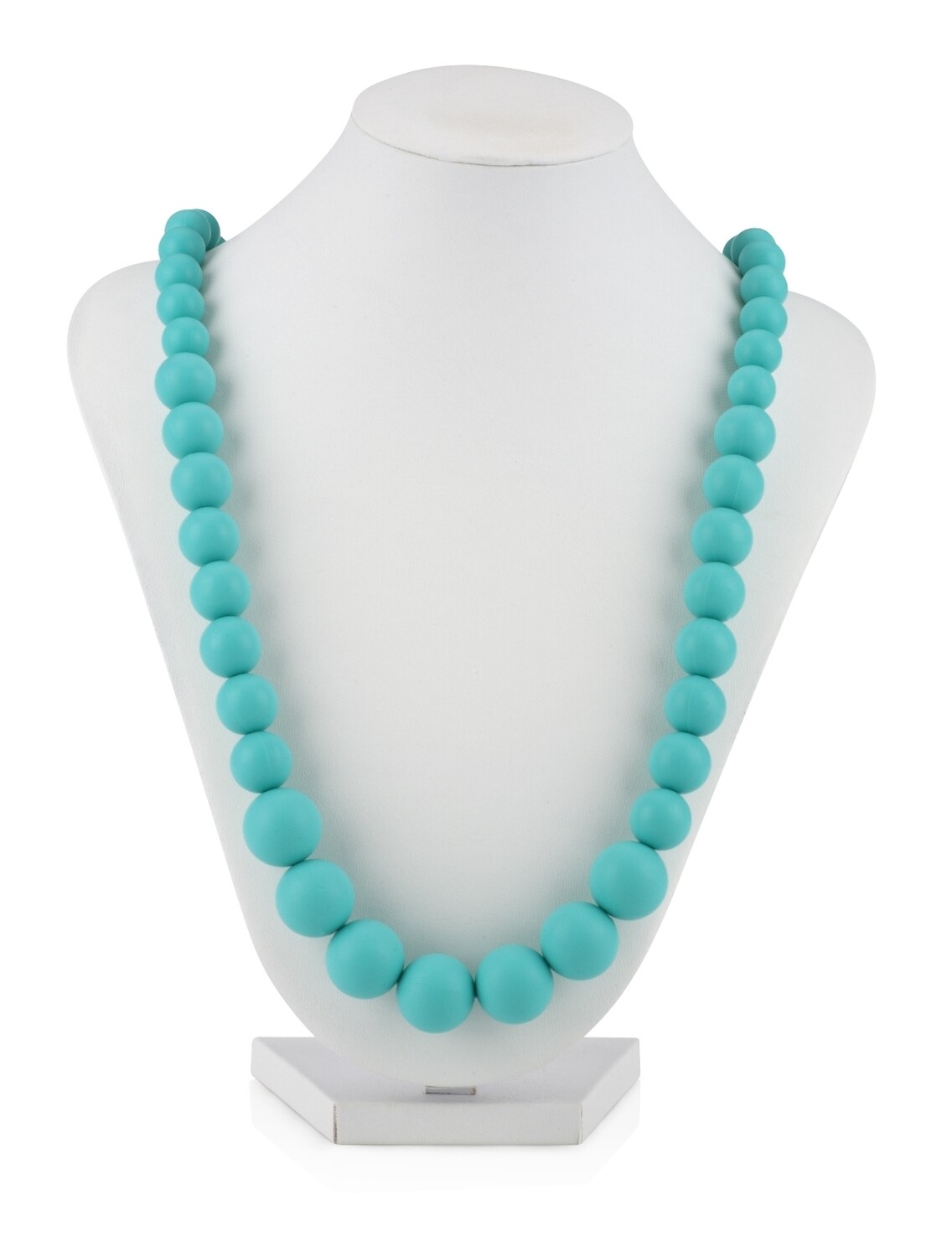 . Case of [12] Nuby Round Beads Teething Necklaces - Aqua, 29.5" .