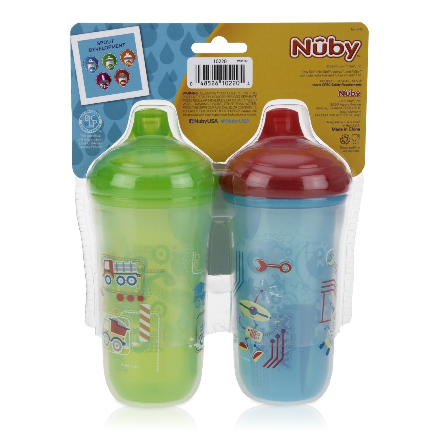 . Case of [36] Nuby No-Spill Sippers - Insulated, Plastic .