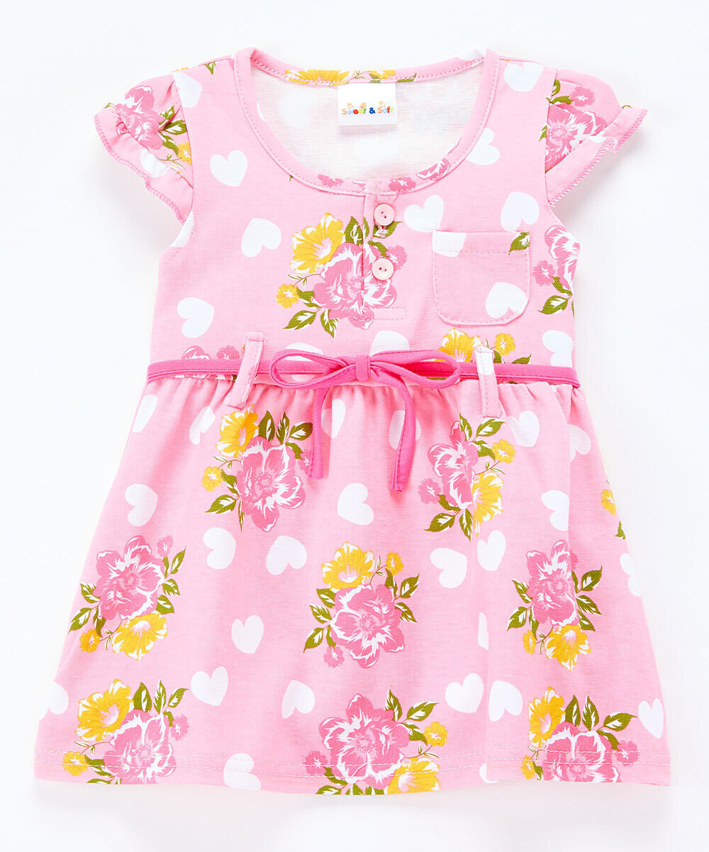 . Case of [24] Toddler Girls' Printed Dresses, Floral Design, 2T-4T .
