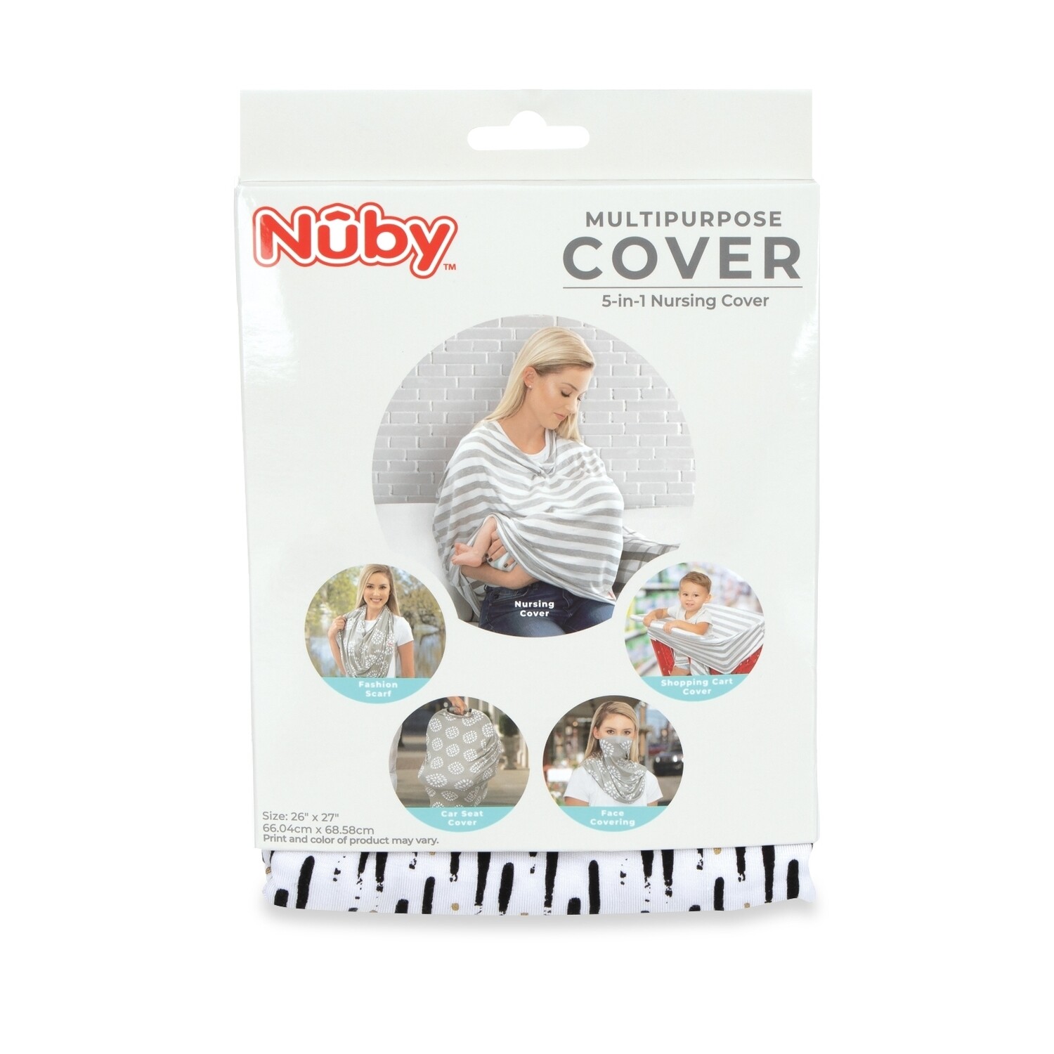 . Case of [24] Nuby On the Go Nursing Covers - Assorted Prints & Colors .