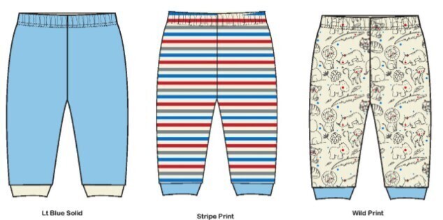 . Case of [24] Baby Boys' Pants - 12-24M, 3 Pack, Wild Animals .