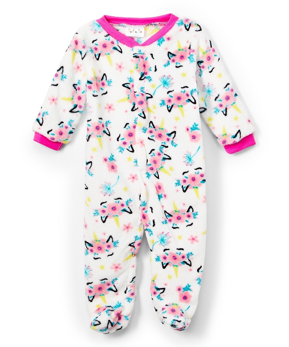 . Case of [24] Baby Girls' Coral Fleece Footie Pajamas - 0-9M, Rose .