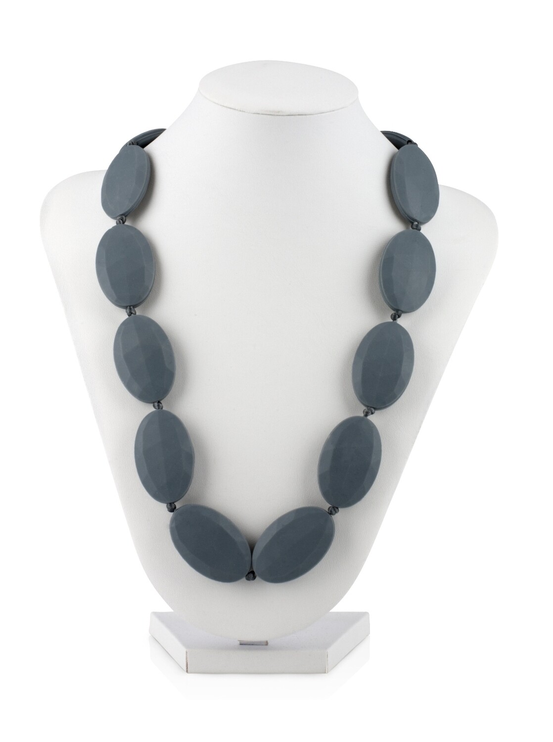. Case of [12] Nuby Teething Oval Beads Necklace - Grey .