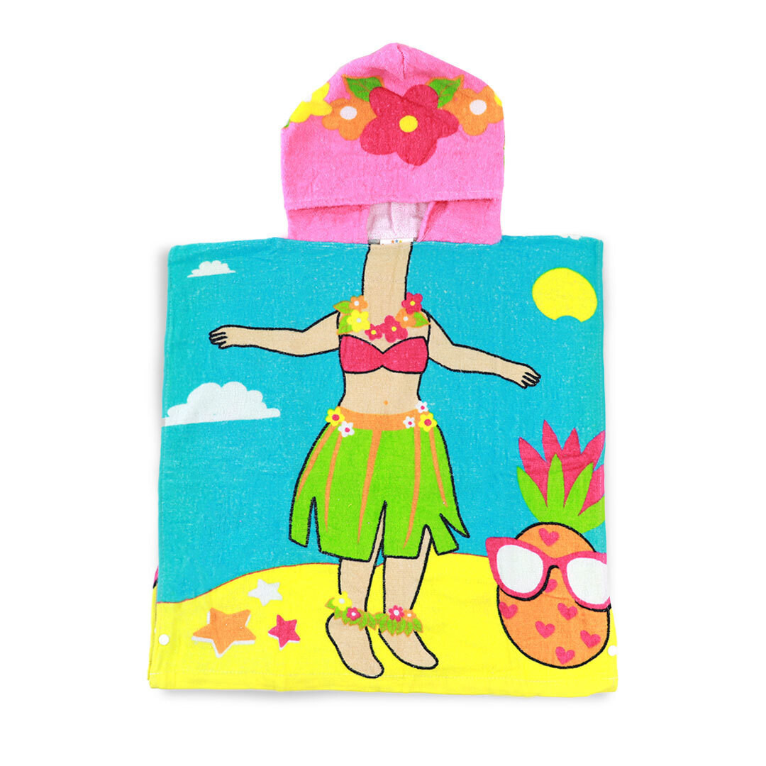 . Case of [24] Hula Girl Pool Towel Poncho .
