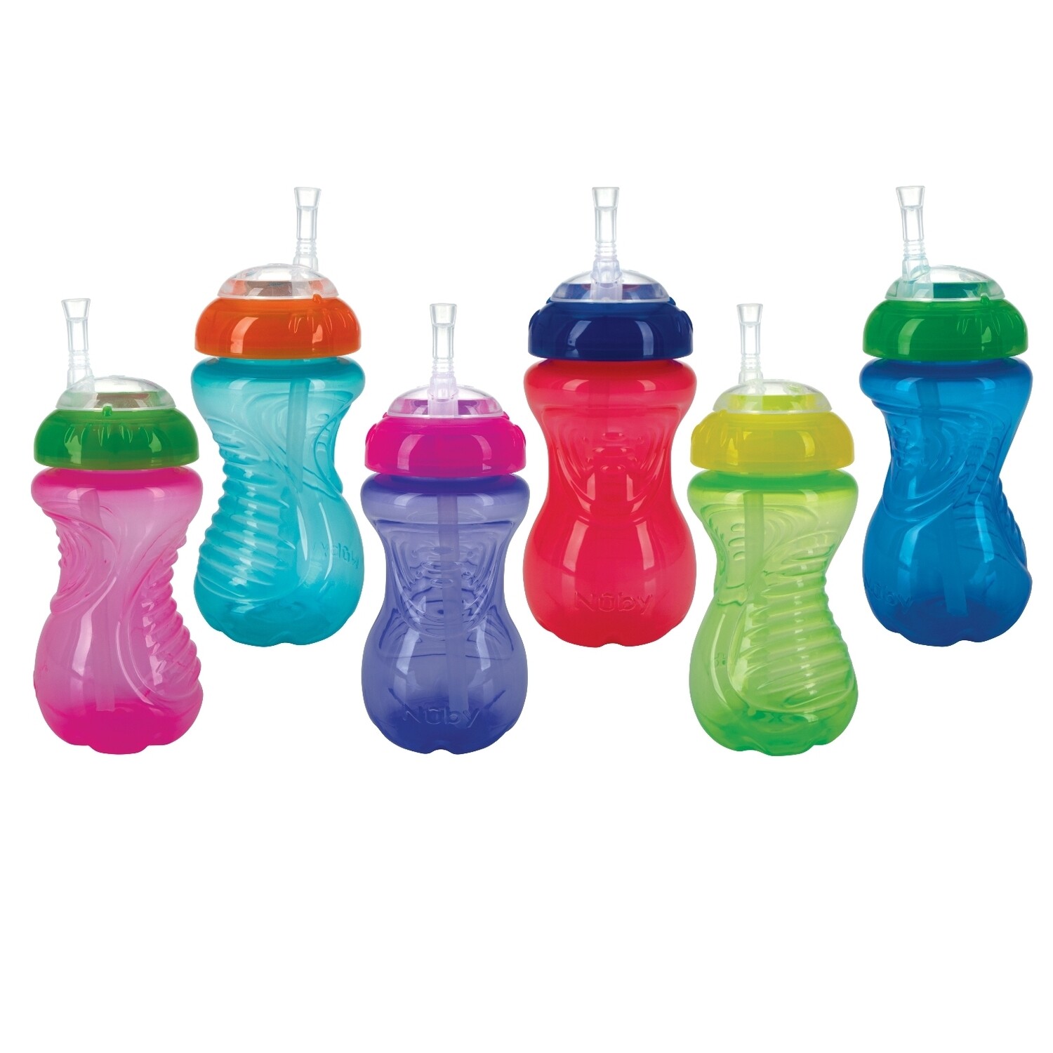 . Case of [24] Nuby No-Spill Cups - Flexi Straw/Colors Vary .