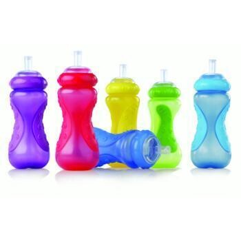 . Case of [24] Nuby? Sipper Cups - 10 oz, Assorted Colors .