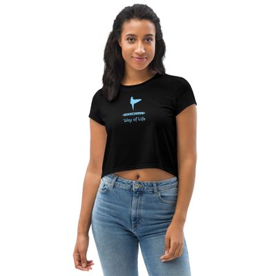 Crop Tee - Surf Turquoise Black - Limited Edt