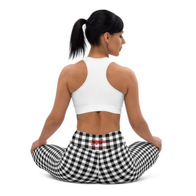 Activewear for women - Leggings gingham black &amp; white - Leggings Vichy - Limited editions 