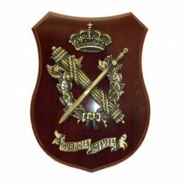 Metopa Guardia Civil Emblema y Corona en madera de Caoba