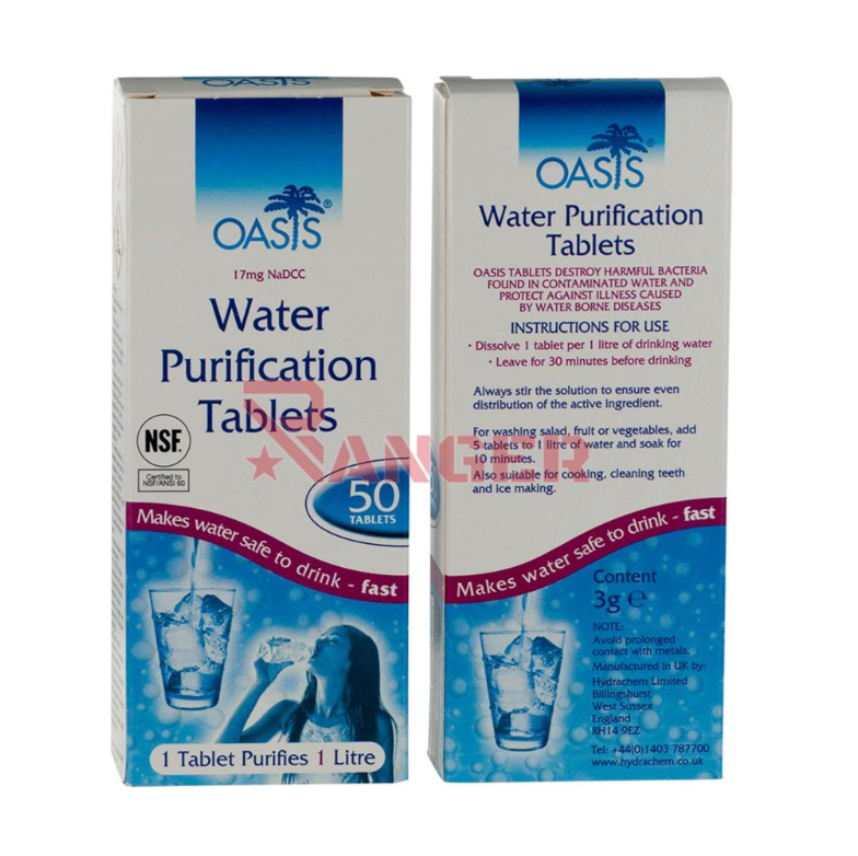 PASTILLAS POTABILIZADORAS AQUATABS 50 TABLETAS BLANCA