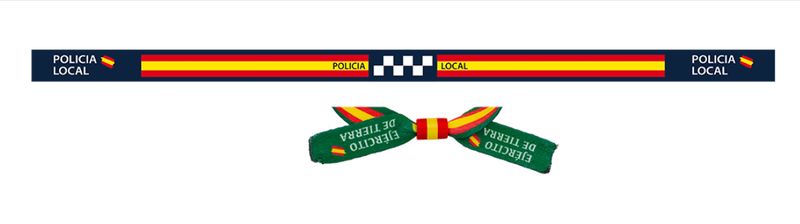 EXCELENTES PULSERAS DE TELA MILITARES Y POLICIALES SUBLIMINADAS CON TOPE TRASERO DE SUJECCION