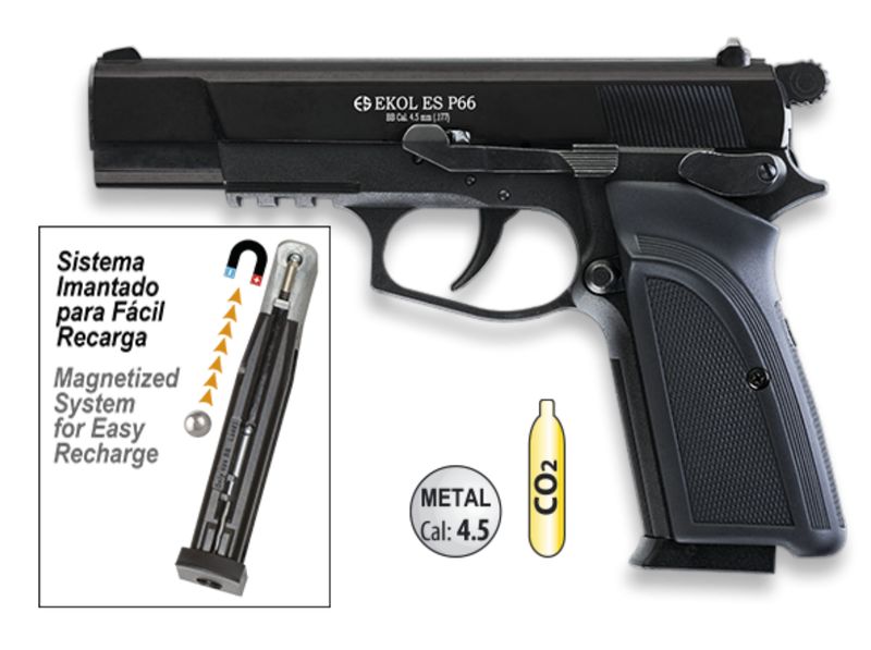 EKOL ES P66 Pistola CO2 Negro cal. 4.5