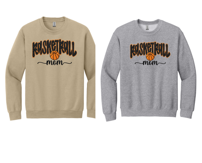 WPYLB Basketball Mom Faux Yarn crewneck