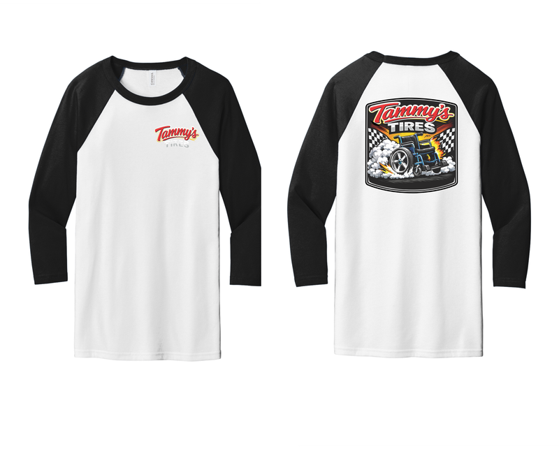Tammy's Tires 3/4 length baseball tee