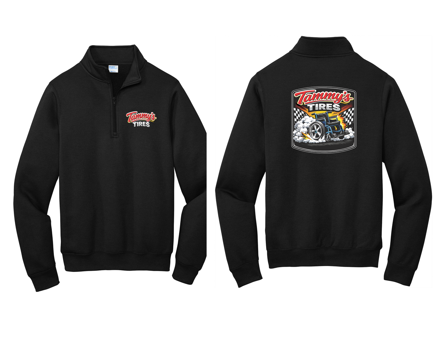 Tammy's Tires 1/4 zip up sweatshirt