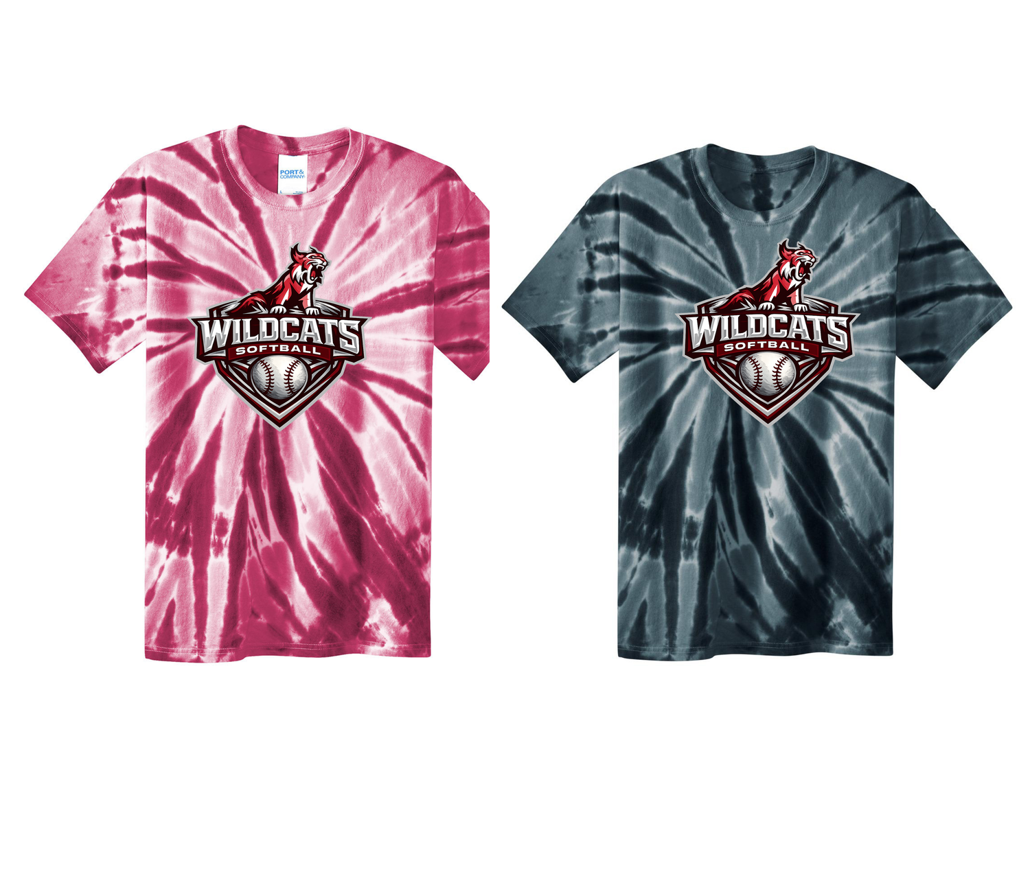 Wildcats softball tie dye t-shirt