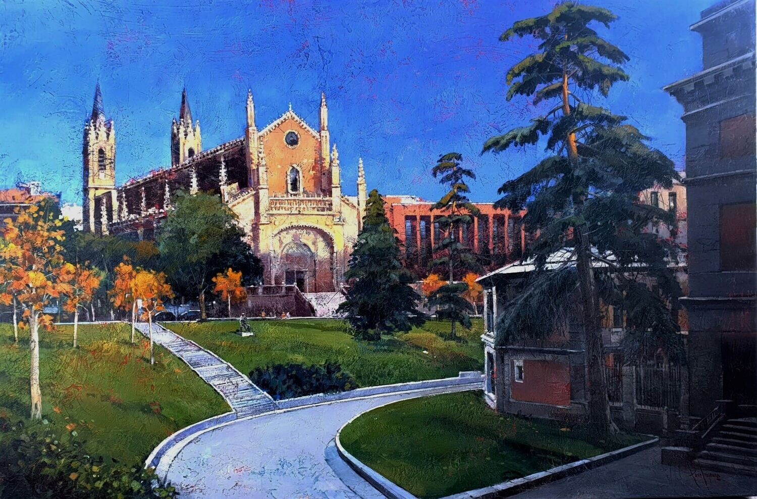 Vista de San Jerónimo el Real con el museo del Prado