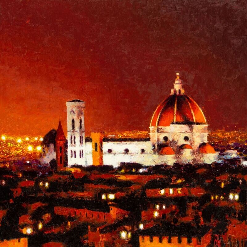 Nocturno de Florencia con el Duomo
