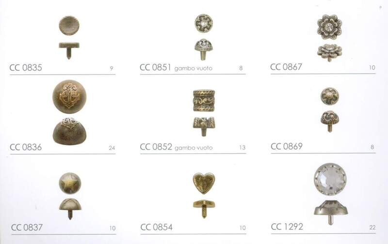 06 - Bottoni a pressione alfa e mu, rivetti, borchie