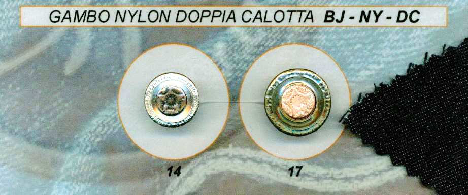 18 - Bottoni da jeans testa piatta doppia calotta con sotto in nylon
