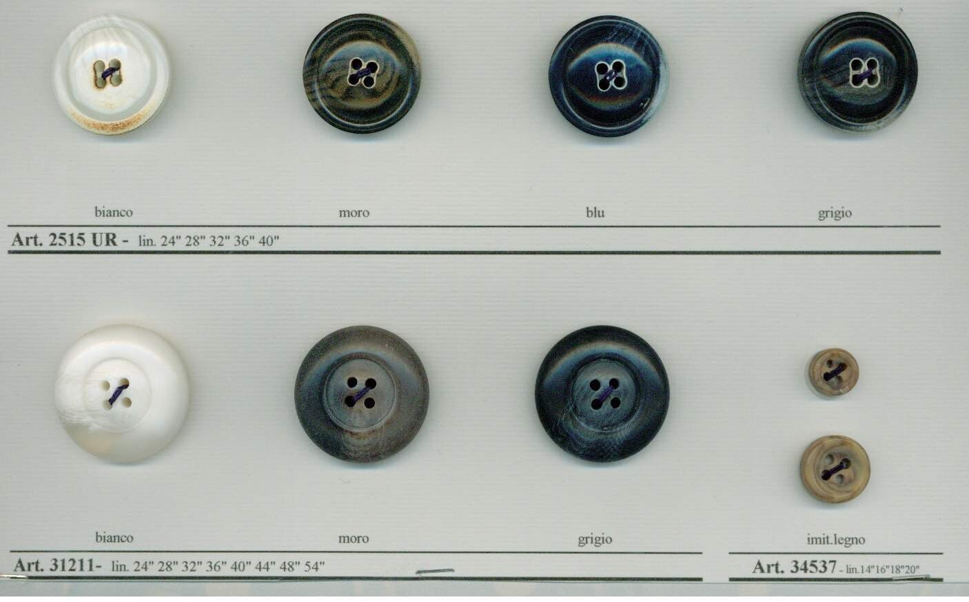 17 - Bottoni in Polyestere imitazione corno effetto Vintage