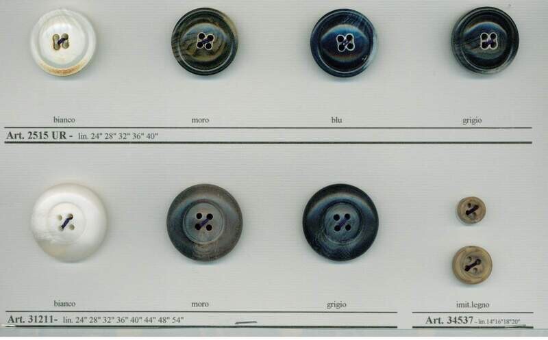 17 - Bottoni in Polyestere imitazione corno effetto Vintage