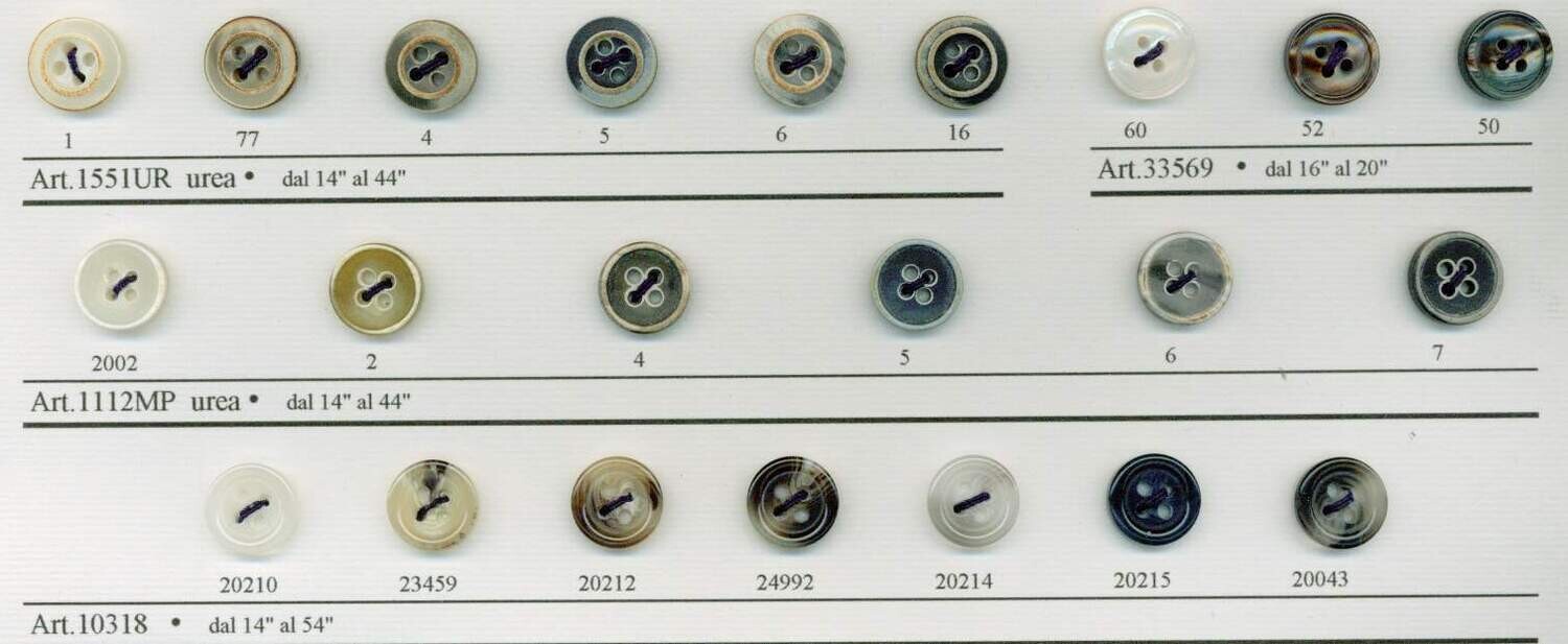 22 - Bottoni in Polyestere imitazione corno per camiceria