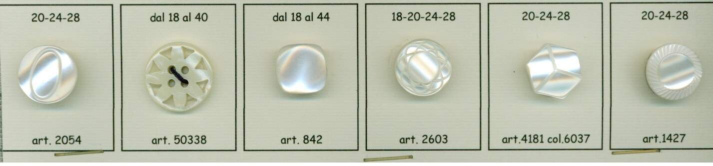 45 - Bottoni in Polyestere per camiceria imitazione madreperla