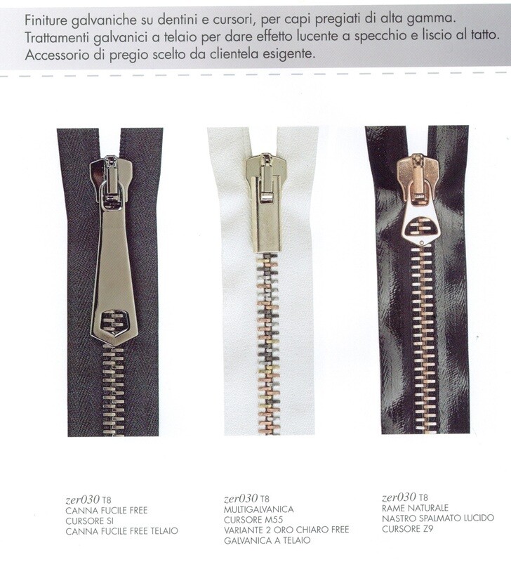 05 - Chiusure metallo spazzolata catena 8 fisse, divisibili e comby