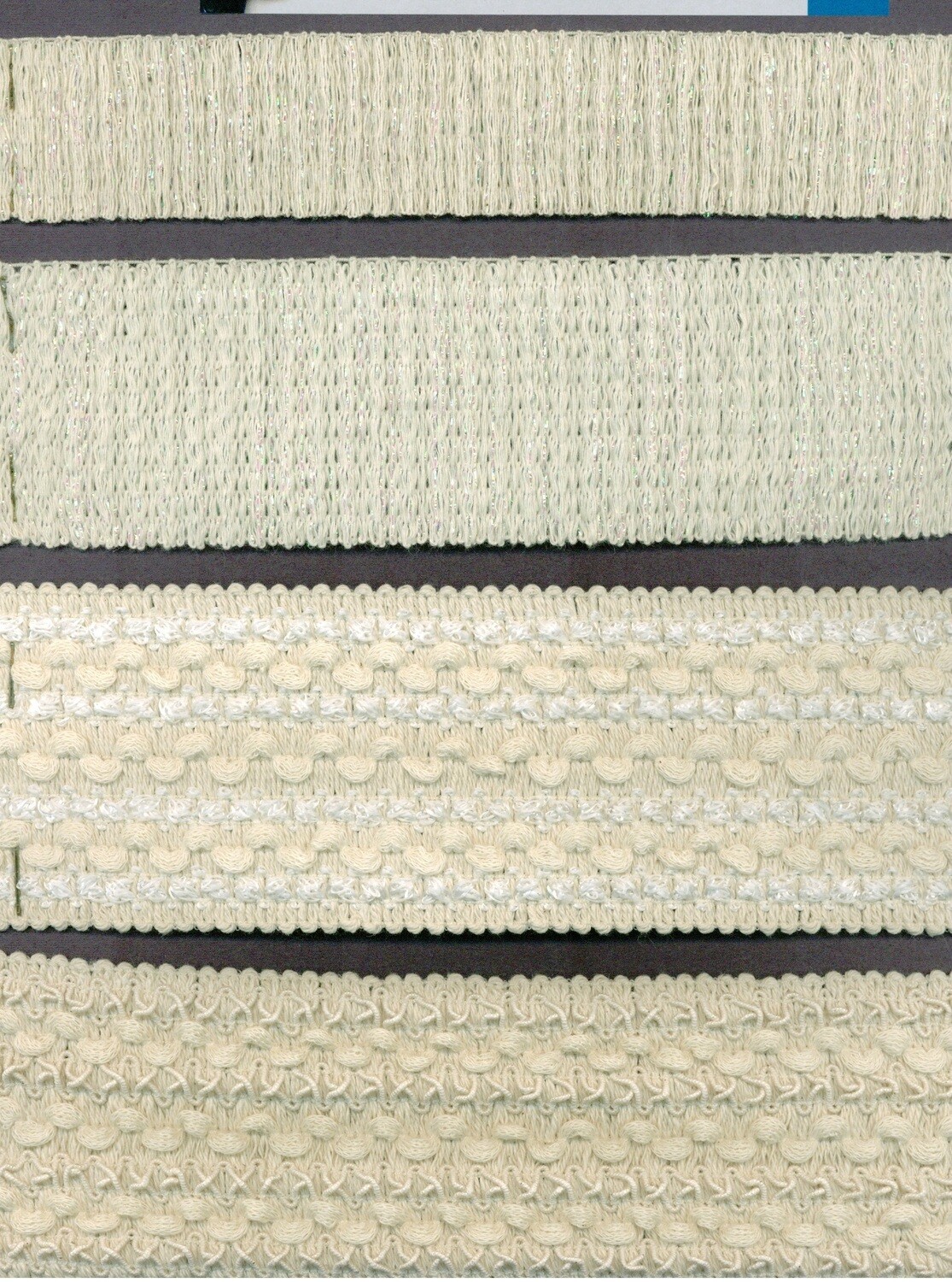 08 - Esempi di nastri elastici lavorati con base in cotone