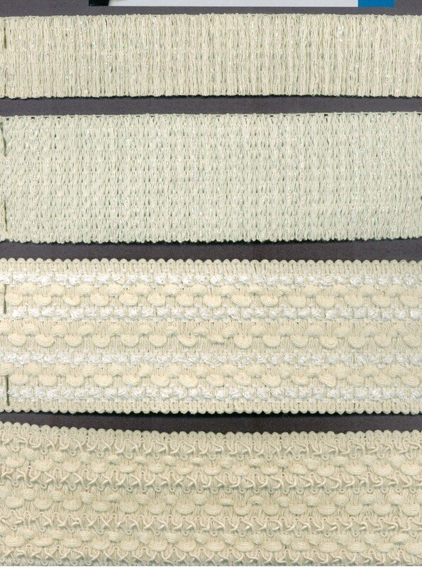 08 - Esempi di nastri elastici lavorati con base in cotone