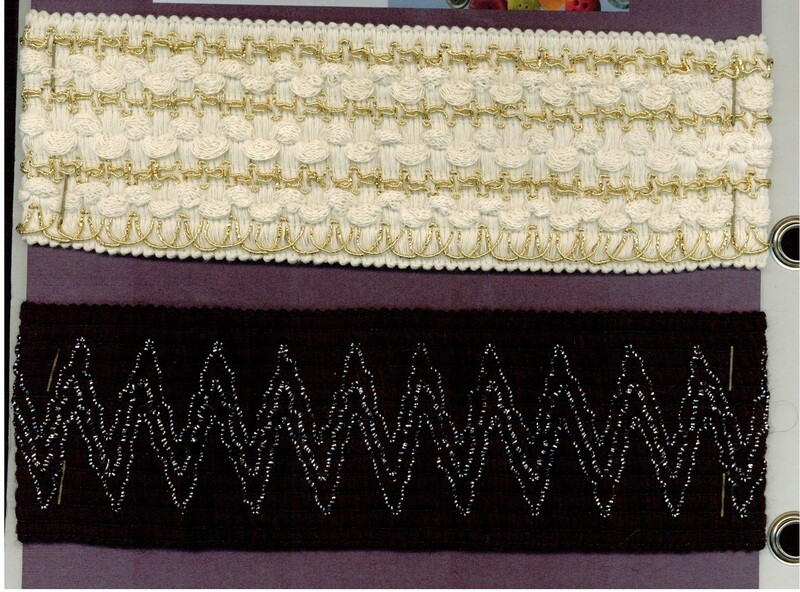 06 - Esempi di nastri elastici lavorati con base in cotone e lurex 1
