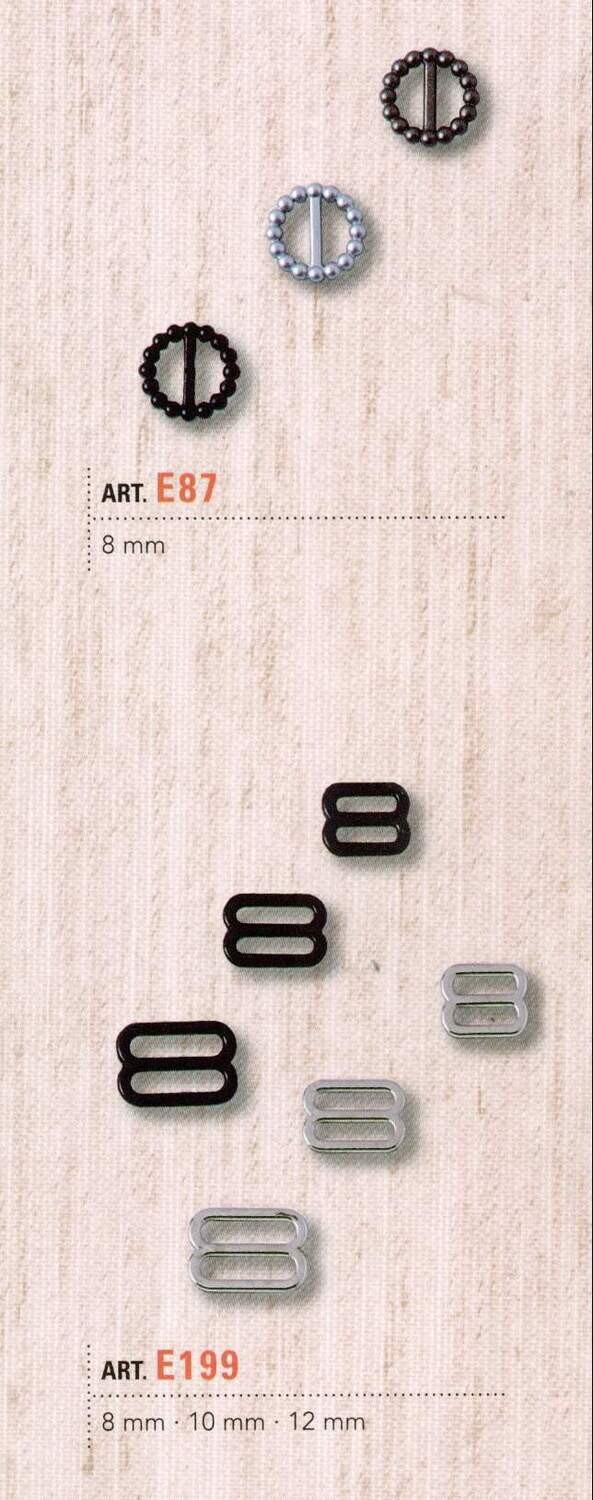 02 - Fibbie e agganciature in ABS per le spalline elastiche dei reggiseni