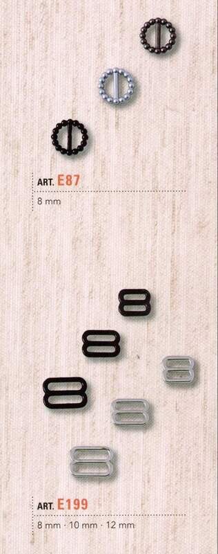 02 - Fibbie e agganciature in ABS per le spalline elastiche dei reggiseni