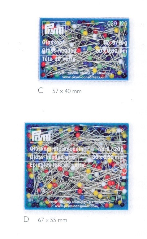12 - Spilli testa di vetro multi colori mm.30 e mm.60