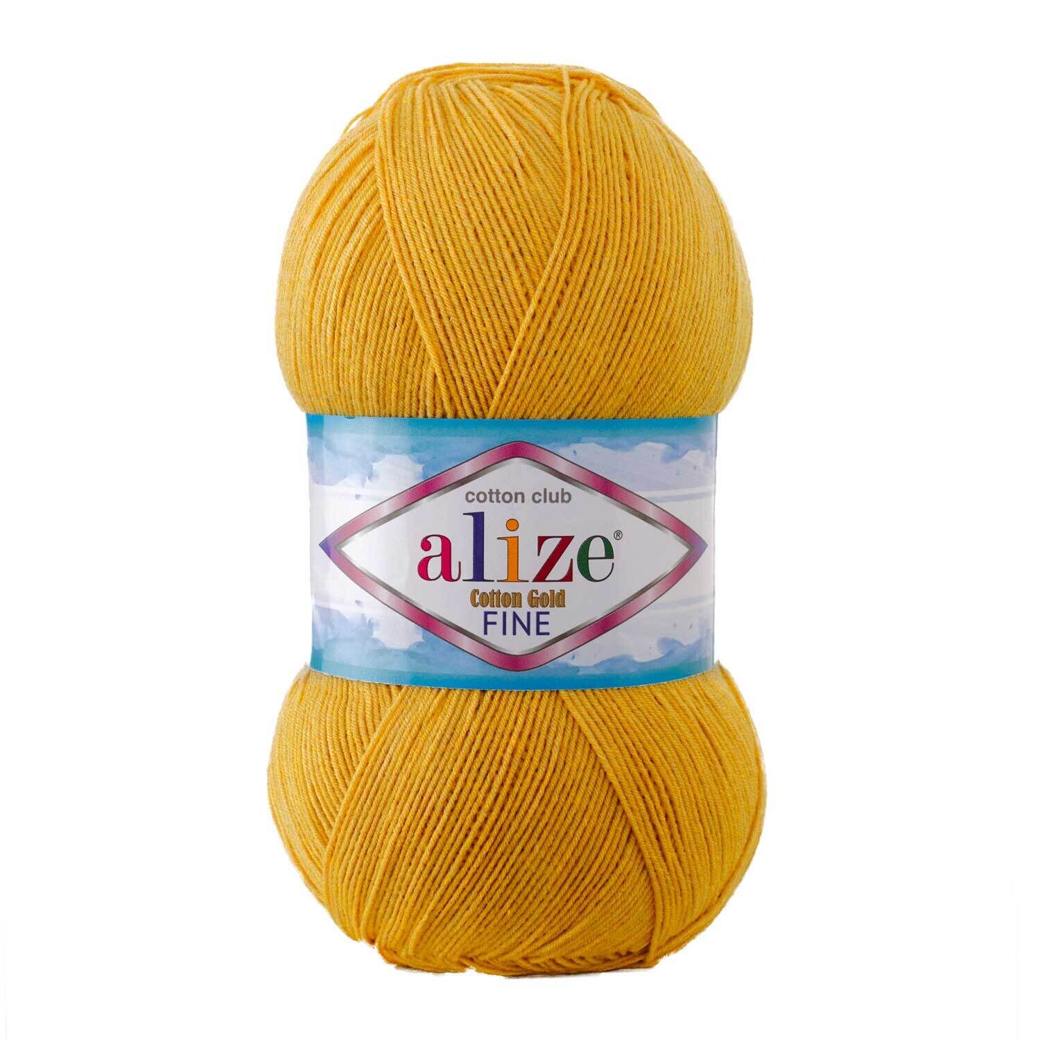 E-parduotuvė „Ką mezgi?“ - Mezgimo siūlai internetu | Alize Cotton Gold Fine Baby 2 šafrano - www.kamezgi.lt - 55% medvilnė, 45% akrilas