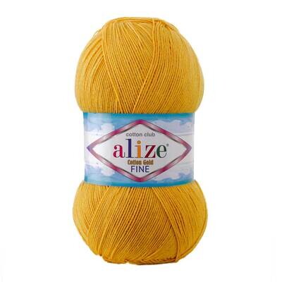 E-parduotuvė „Ką mezgi?“ - Mezgimo siūlai internetu | Alize Cotton Gold Fine Baby 2 šafrano - www.kamezgi.lt - 55% medvilnė, 45% akrilas