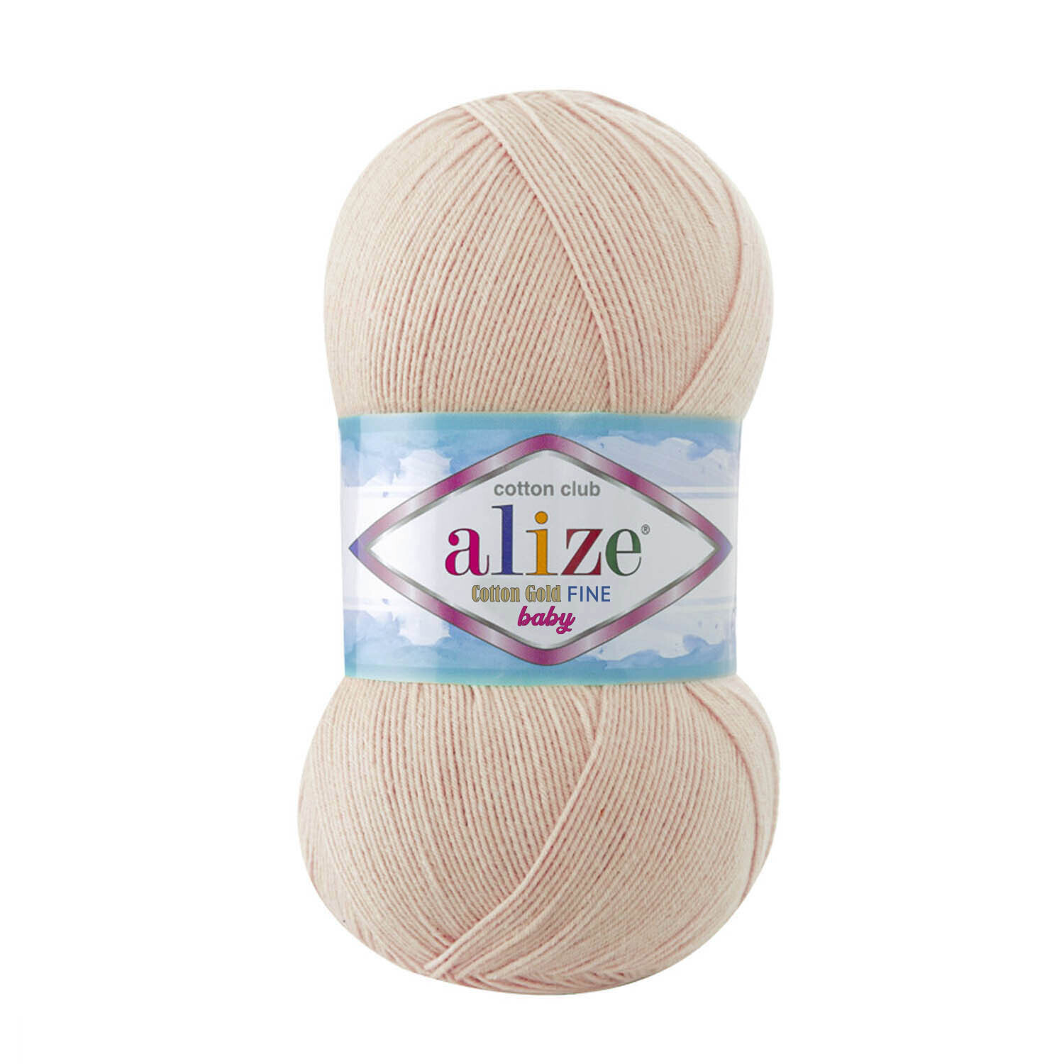 E-parduotuvė „Ką mezgi?“ - Mezgimo siūlai internetu | Alize Cotton Gold Fine Baby 382 šviesi persikų - www.kamezgi.lt - 55% medvilnė, 45% akrilas