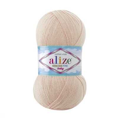E-parduotuvė „Ką mezgi?“ - Mezgimo siūlai internetu | Alize Cotton Gold Fine Baby 382 šviesi persikų - www.kamezgi.lt - 55% medvilnė, 45% akrilas