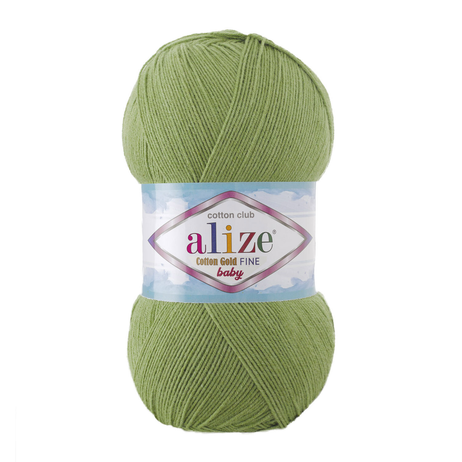 E-parduotuvė „Ką mezgi?“ - Mezgimo siūlai internetu | Alize Cotton Gold Fine Baby 485 žalia - www.kamezgi.lt - 55% medvilnė, 45% akrilas