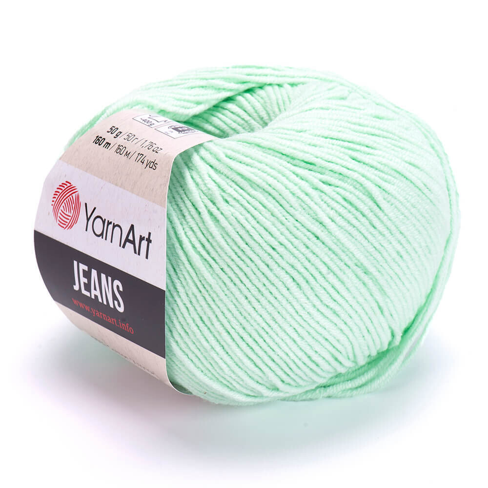 E-parduotuvė „Ką mezgi?“ - Mezgimo siūlai internetu | YarnArt Jeans 79 šviesi mėtinė - www.kamezgi.lt - 55% medvilnė, 45% poliakrilas