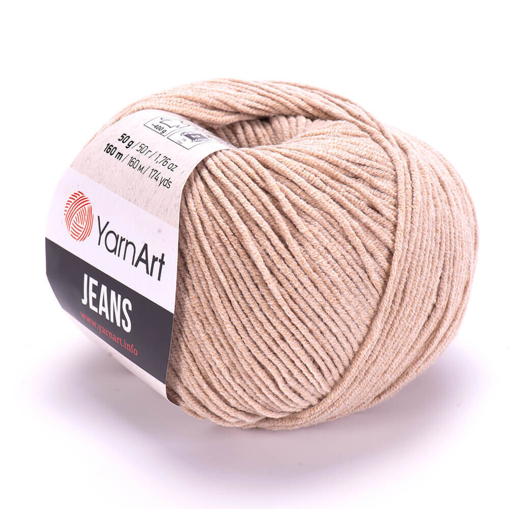 E-parduotuvė „Ką mezgi?“ - Mezgimo siūlai internetu | YarnArt Jeans 87 smėlio - www.kamezgi.lt - 55% medvilnė, 45% poliakrilas