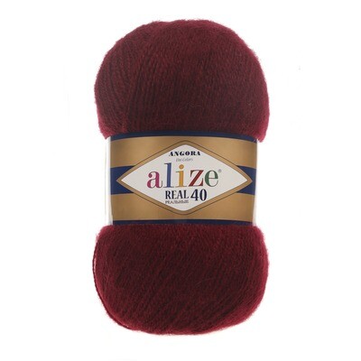 E-parduotuvė „Ką mezgi?“ - Mezgimo siūlai internetu | Alize Angora Real 40 57 bordo - www.kamezgi.lt - 40% vilna, 60% akrilas