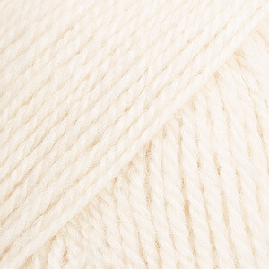 E-parduotuvė „Ką mezgi?“ - Mezgimo siūlai internetu | DROPS Flora 01 off white (natūrali balta) - www.kamezgi.lt - 65% vilna, 35% alpakos vilna